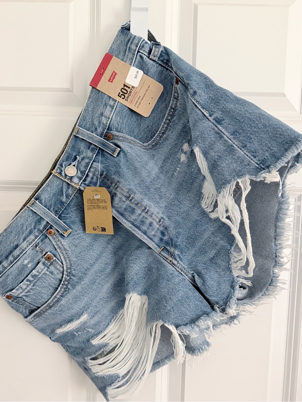 Levi's Light Blue High Rise Denim Cutoff Shorts
